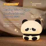 Panda Head Silicone Seven-color Night Light Creative Desk Lamp Home Decor