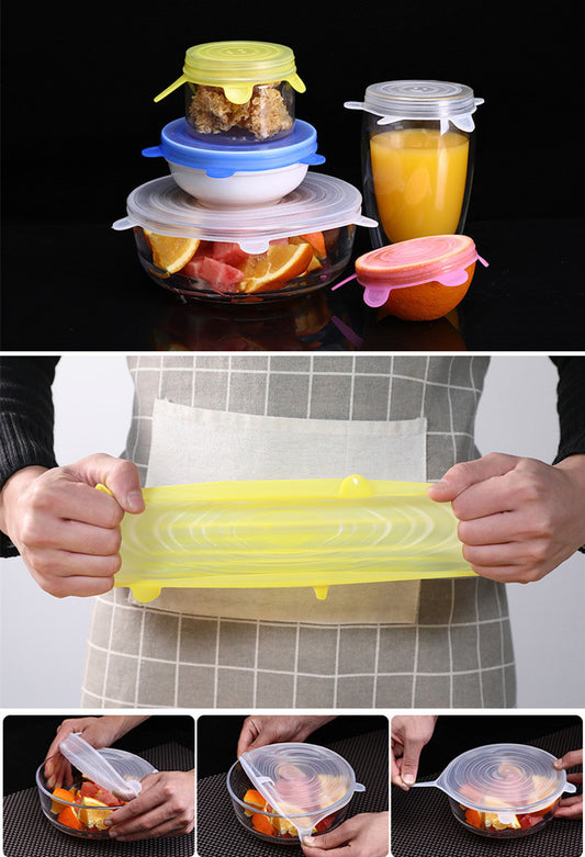 6-piece Stretchable Fruit And Vegetable Fresh-keeping Cover