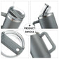 40oz Straw Coffee Insulation Cup With Handle Portable Car Stainless Steel Water Bottle LargeCapacity Travel BPA Free Thermal Mug
