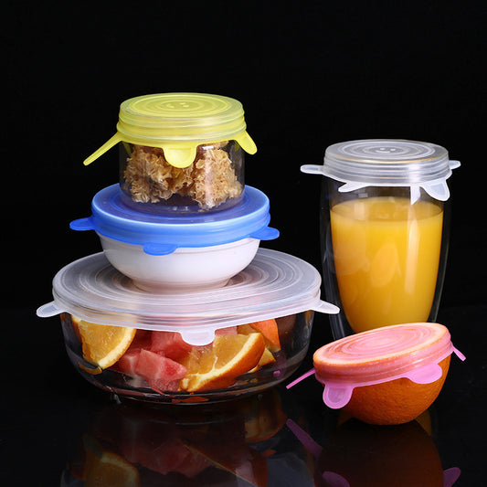 6-piece Stretchable Fruit And Vegetable Fresh-keeping Cover