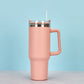 40oz Straw Coffee Insulation Cup With Handle Portable Car Stainless Steel Water Bottle LargeCapacity Travel BPA Free Thermal Mug