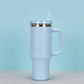 40oz Straw Coffee Insulation Cup With Handle Portable Car Stainless Steel Water Bottle LargeCapacity Travel BPA Free Thermal Mug